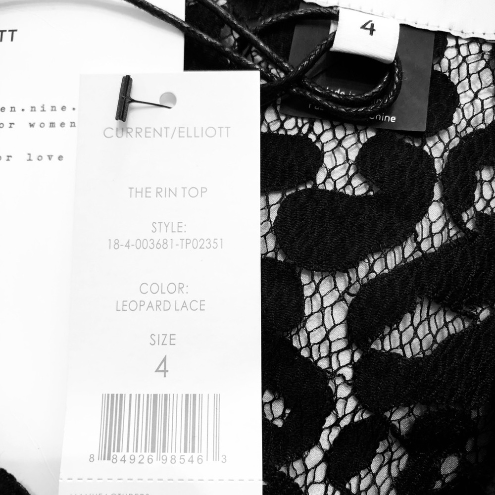 Current/Elliott “The Rin” Sheer Leopard Print Top - Picture 4 of 8